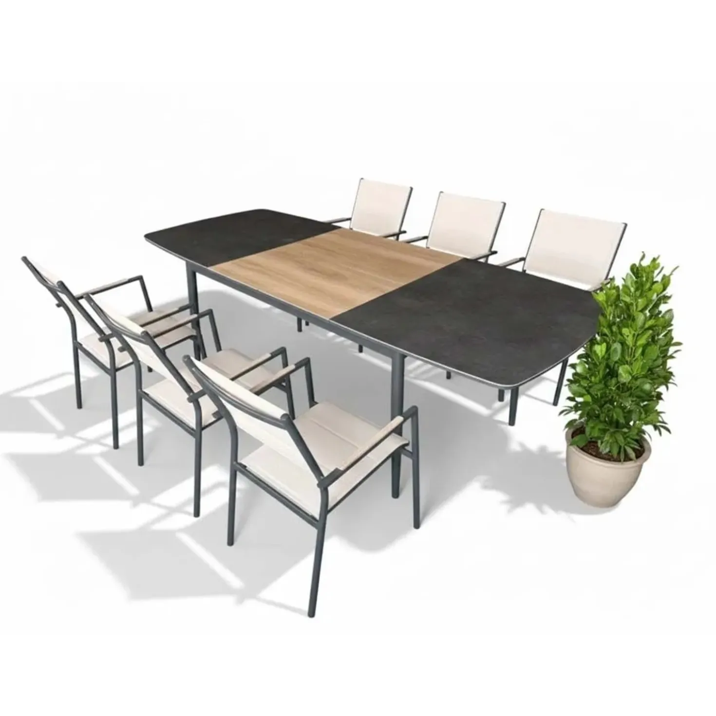 Tavolo allungabile da giardino Aster in alluminio 166-254x100x76 cm
