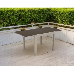Tavolo allungabile da giardino Nomara in alluminio 90x90x74 cm