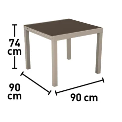 Tavolo allungabile da giardino Nomara in alluminio 90x90x74 cm