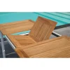 Tavolo allungabile da giardino in teak e alluminio 150/210x90 cm