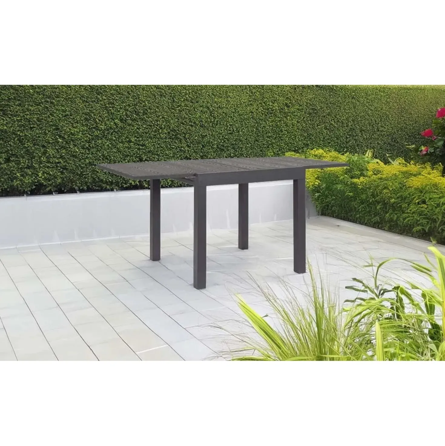 Tavolo allungabile da giardino Cliv in alluminio antracit 80/160x80 cm