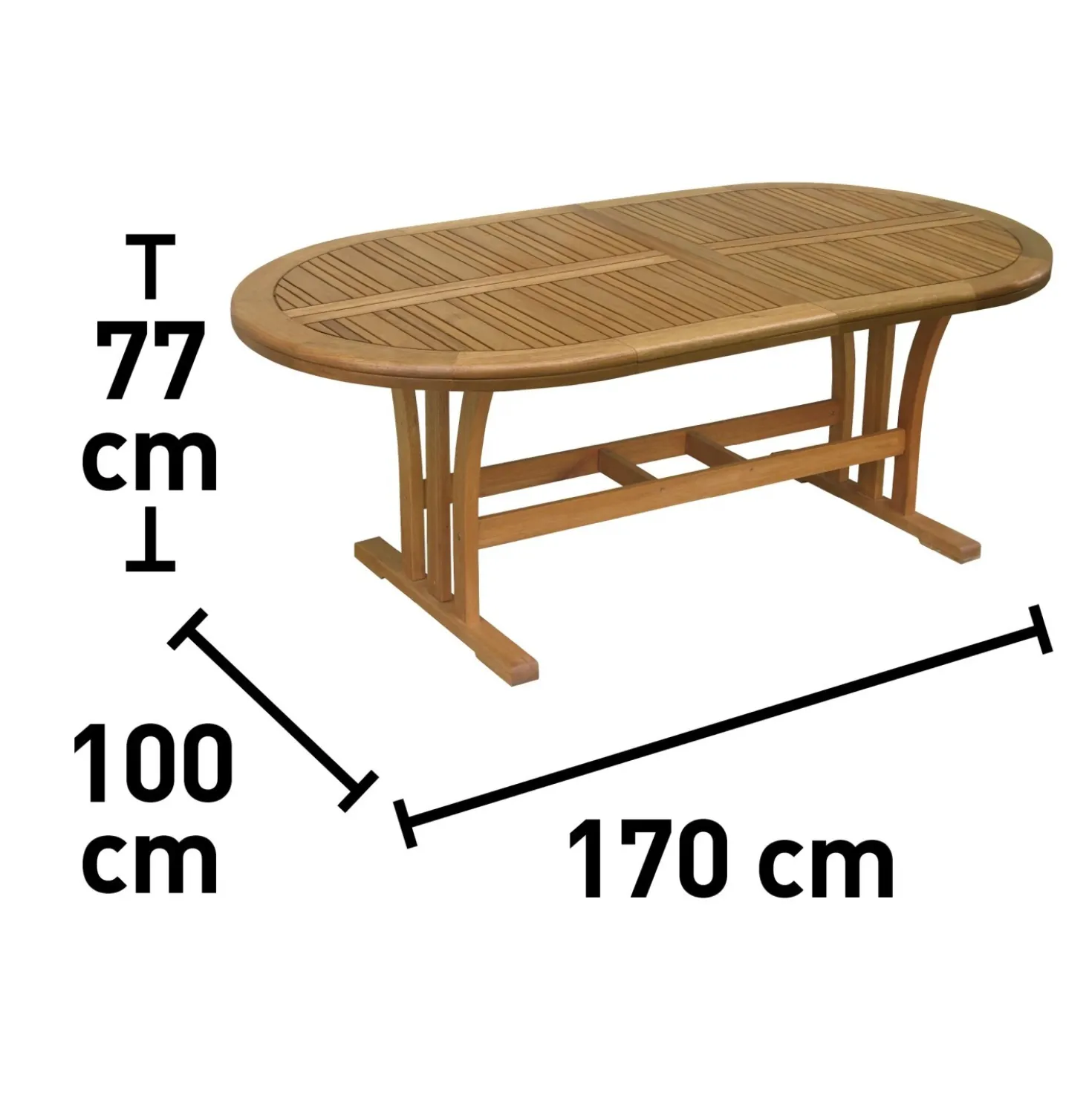 Tavolo allungabile da giardino Chelsea in legno di eucalipto 170-230x100 cm