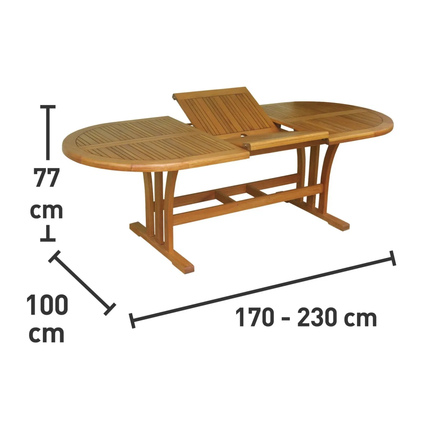 Tavolo allungabile da giardino Chelsea in legno di eucalipto 170-230x100 cm