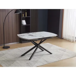 Tavolo allungabile da pranzo Astrid marmo bianco 140x90x76 cm