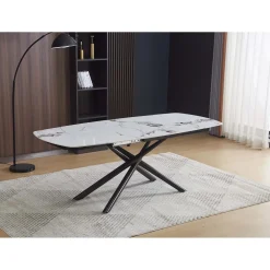 Tavolo allungabile da pranzo Astrid marmo bianco 140x90x76 cm