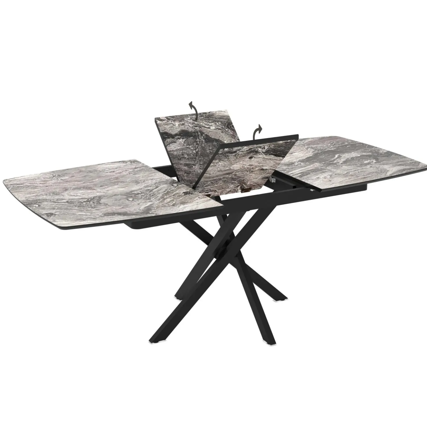 Tavolo allungabile da pranzo Filis nero 145x90x476 cm