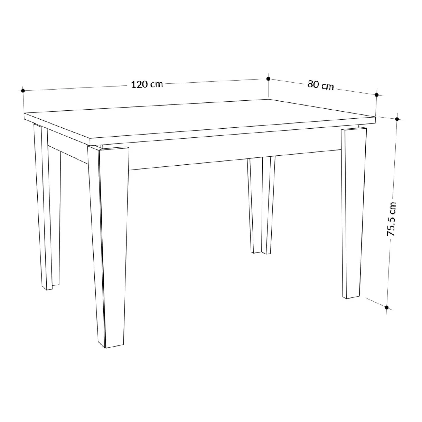 Tavolo allungabile da pranzo Megaron bianco 120x80 cm
