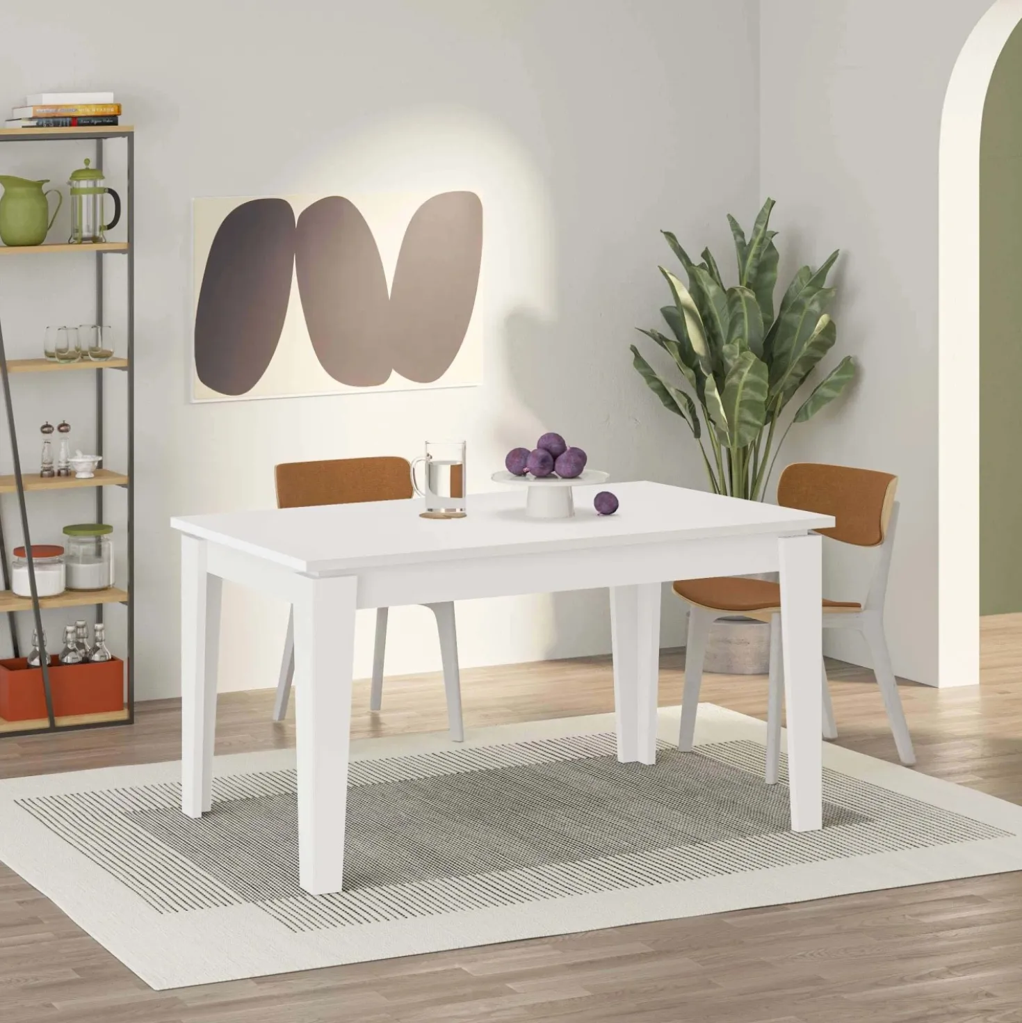 Tavolo allungabile da pranzo Tolmen bianco 140x80 cm
