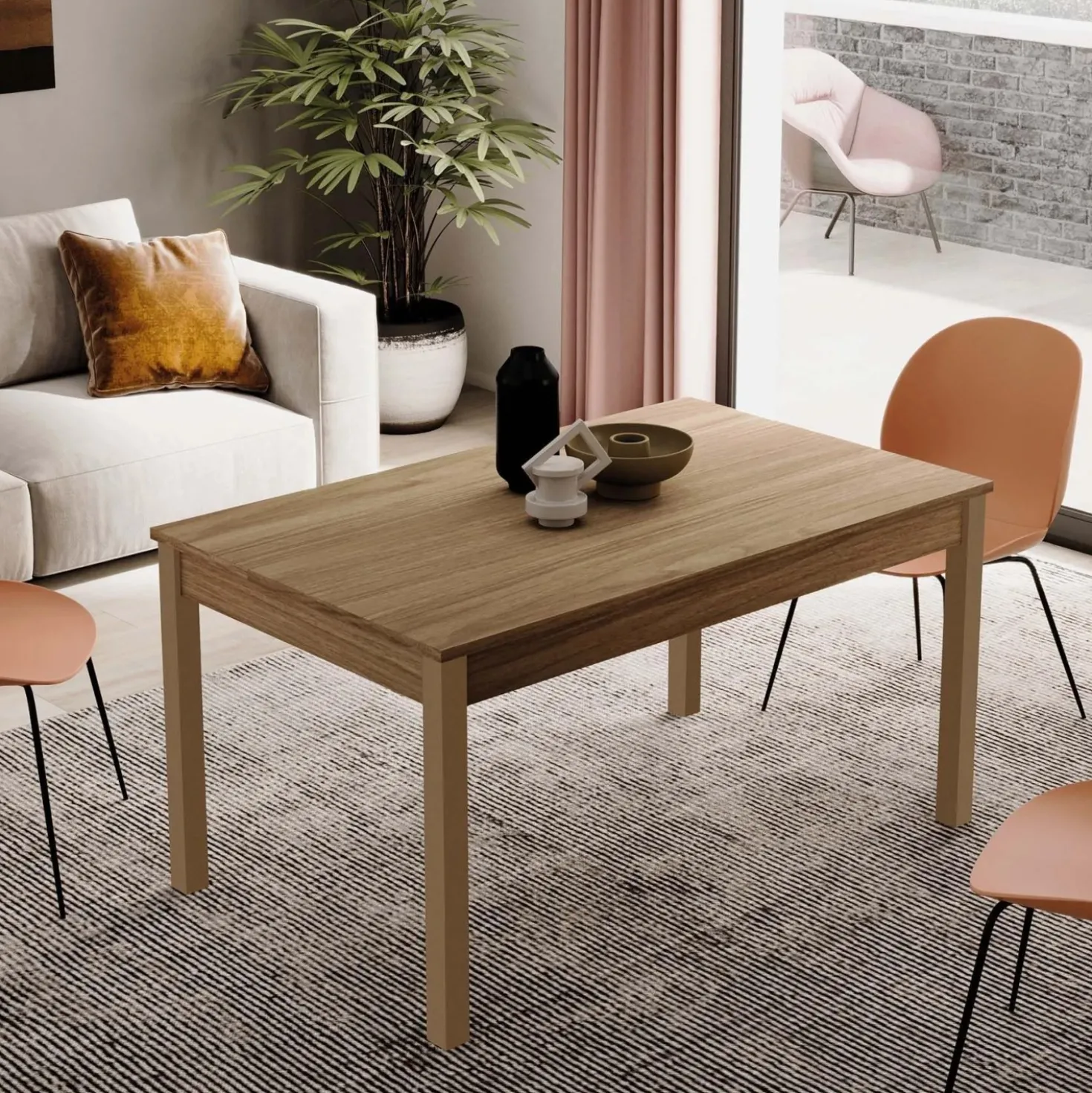 Tavolo allungabile da pranzo Firenze noce 120x80x77 cm