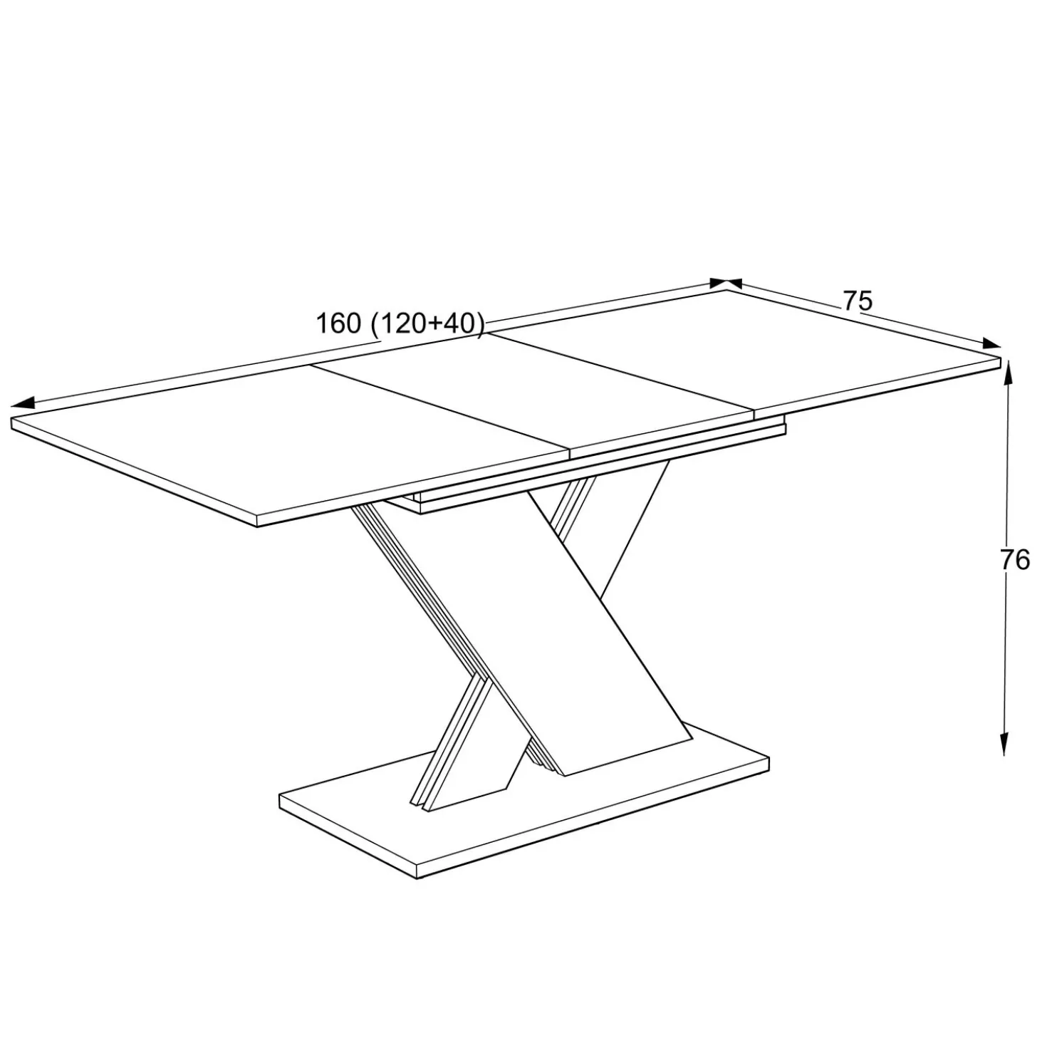 Tavolo allungabile da pranzo AXI rovere 120x75x76 cm