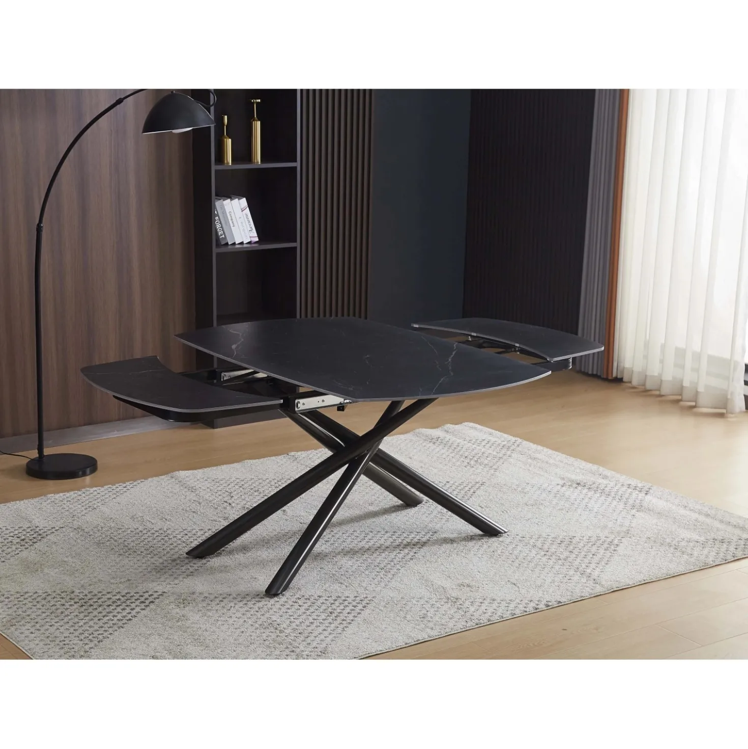 Tavolo allungabile da pranzo Astrid marmo nero 140x90x76 cm