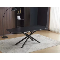 Tavolo allungabile da pranzo Astrid marmo nero 140x90x76 cm