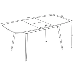 Tavolo allungabile da pranzo Yense cemento 145x80x75 cm