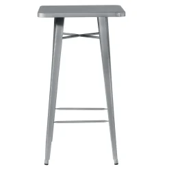 Tavolo alto da giardino in lamiera grgio 60x60xH108 cm