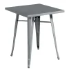 Tavolo alto da giardino in lamiera grigio 60x60xH73 cm