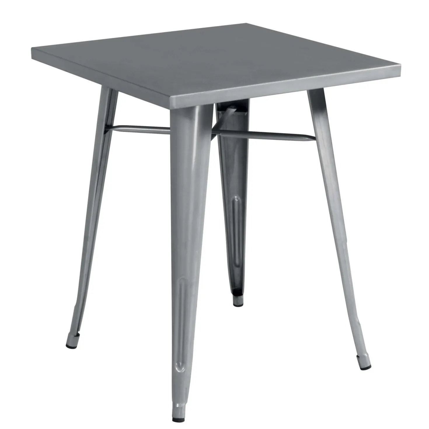 Tavolo alto da giardino in lamiera grigio 60x60xH73 cm