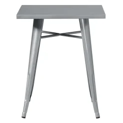Tavolo alto da giardino in lamiera grigio 60x60xH73 cm