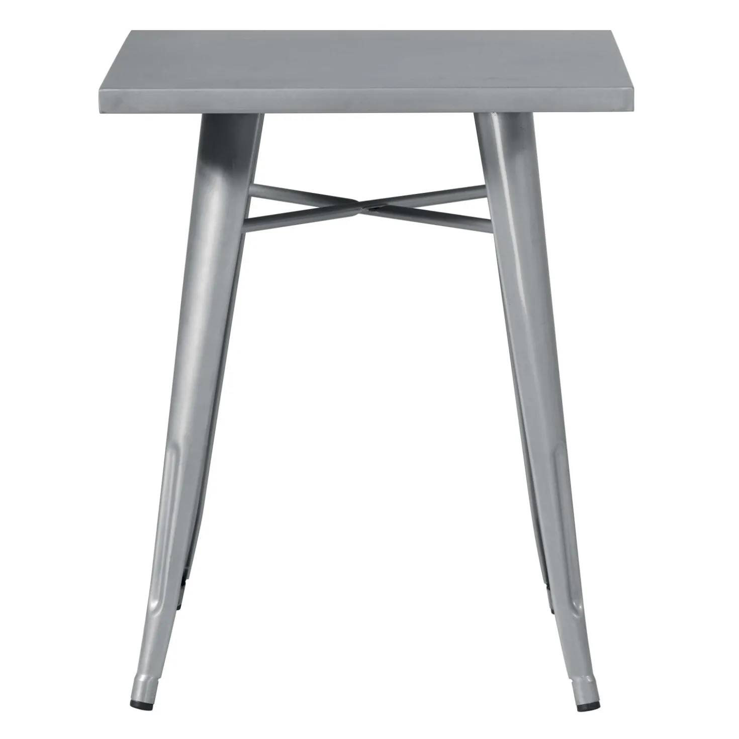 Tavolo alto da giardino in lamiera grigio 60x60xH73 cm