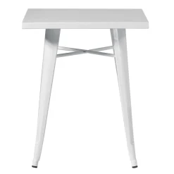 Tavolo alto da giardino in lamiera avorio 60x60xH73 cm