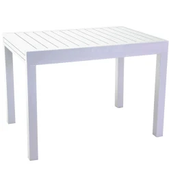 Tavolo da giardino allungabile Cleveland in alluminio bianco 125/250x75x75 cm