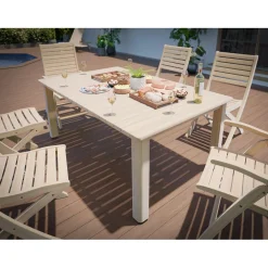 Tavolo da giardino Canston in legno di acacia 180x100x77 cm