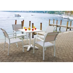 Tavolo da giardino Contract in alluminio bianco 70x70xH75 cm