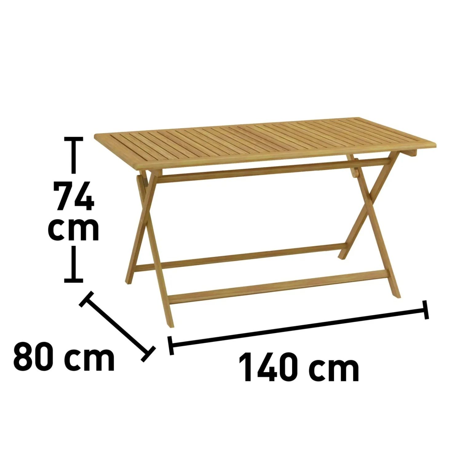 Tavolo da giardino Fontanillo in legno di acacia 140x80 cm