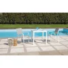 Tavolo da giardino in alluminio bianco 80x80 cm