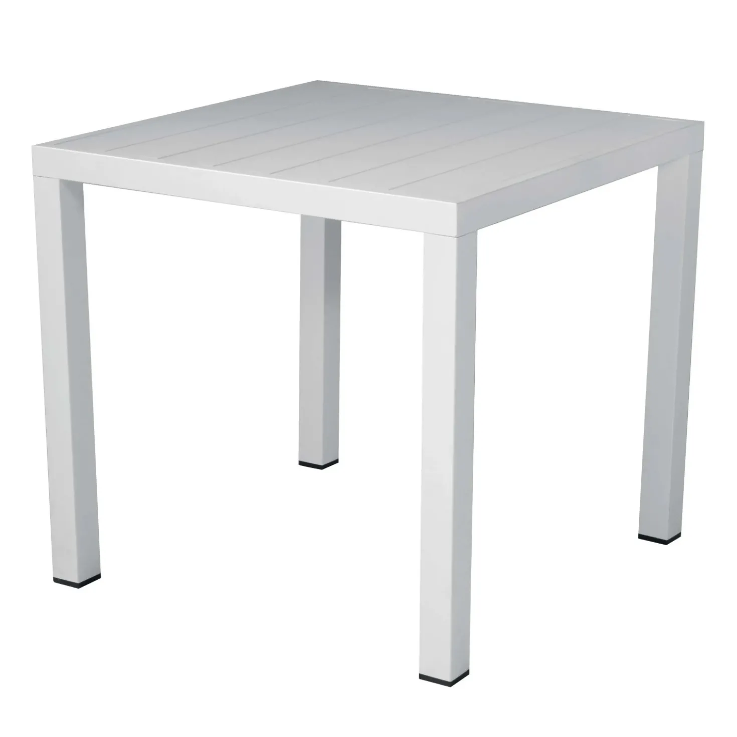 Tavolo da giardino in alluminio bianco 80x80 cm