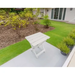 Tavolo da giardino in alluminio 39x30x25 cm bianco