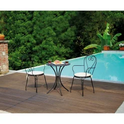 Tavolo da giardino in ferro nero Ø 60 cm