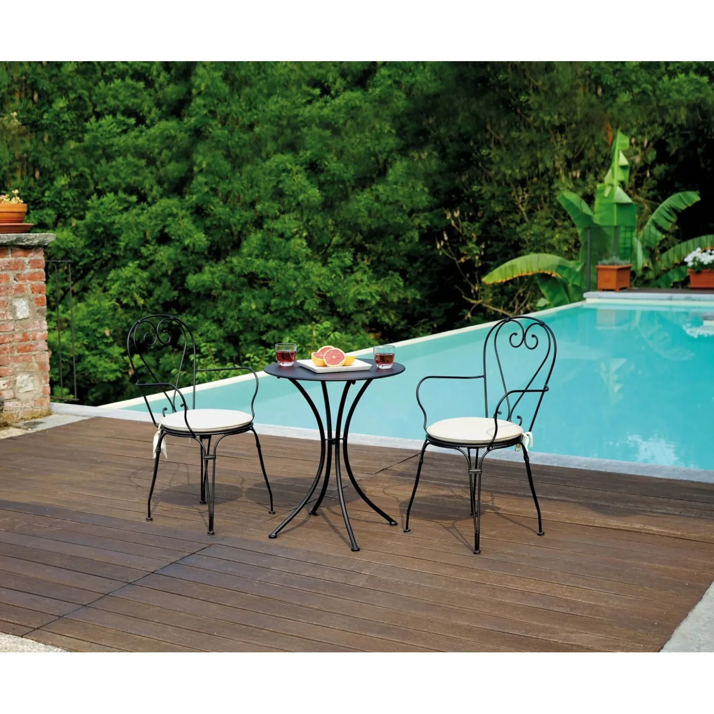 Tavolo da giardino in ferro nero Ø 60 cm