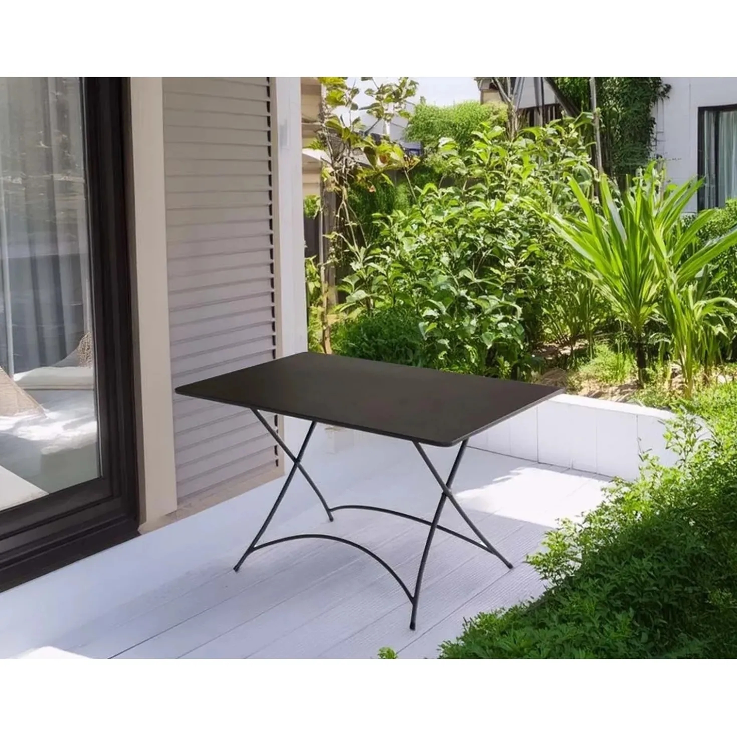 Tavolo da giardino in ferro 72x120x70 cm