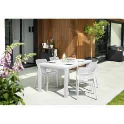 Tavolo da giardino Julie 147x90x75 cm bianco