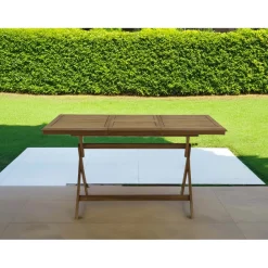 Tavolo da giardino pieghevole legno di acacia 100/140x70 cm H 75 cm