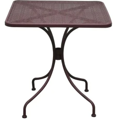 Tavolo da giardino quadrato in ferro con decoro traforato 70x70 cm H 72 cm