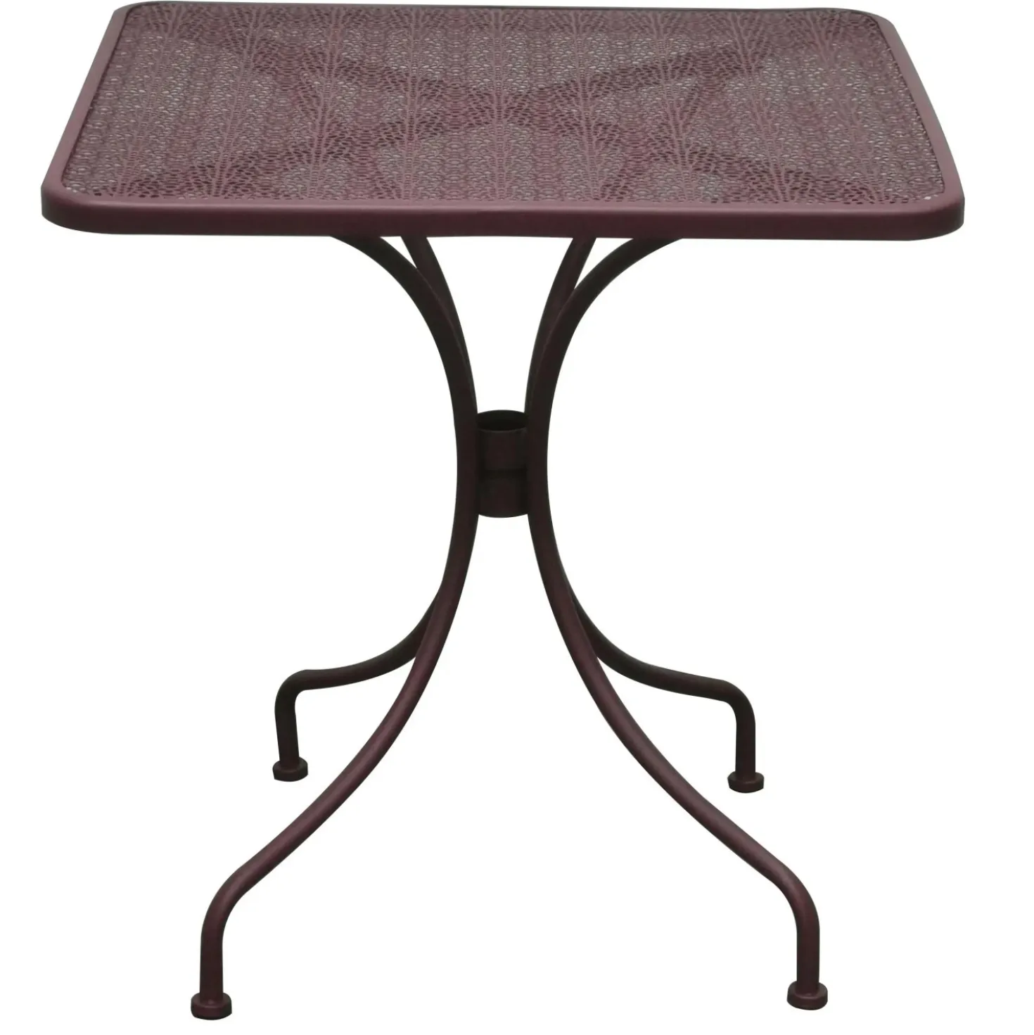 Tavolo da giardino quadrato in ferro con decoro traforato 70x70 cm H 72 cm