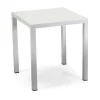Tavolo da giardino quadrato New Elma in metallo bianco 35x35x42 cm