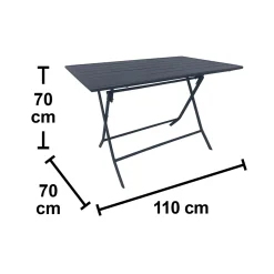 Tavolo da giardino Toconao pieghevole in acciaio 110x70xH70 cm