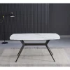 Tavolo da pranzo fisso Callista marmo bianco lucido 160x90x76 cm