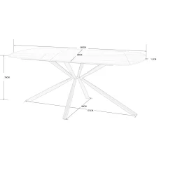Tavolo da pranzo fisso Style nero 180x90x76 cm