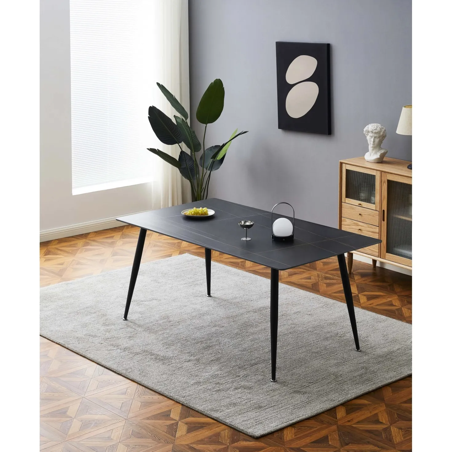 Tavolo da pranzo Mila nero 160x90x75 cm