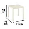 Tavolo in alluminio Prata a doghe con tubo in alluminio 71x71x73 cm