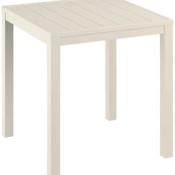 Tavolo in alluminio Prata a doghe con tubo in alluminio 71x71x73 cm