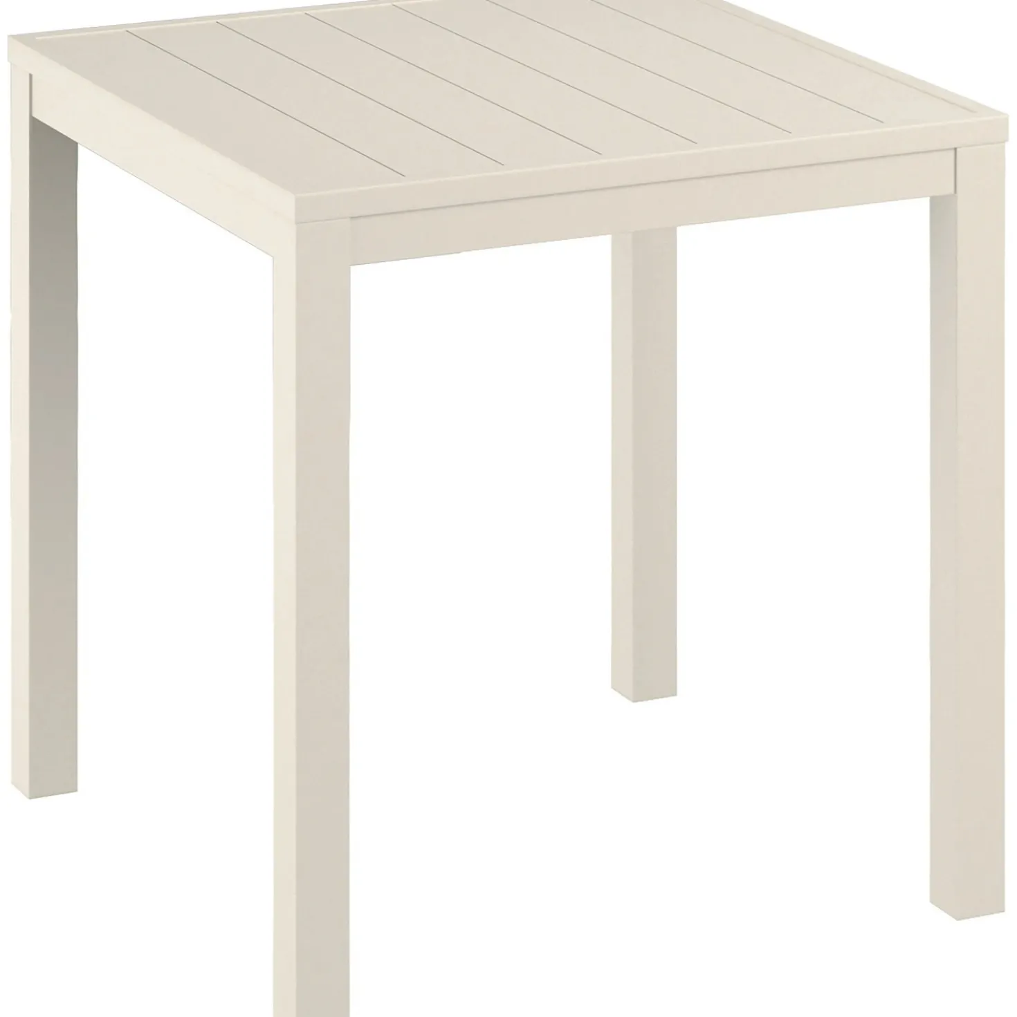 Tavolo in alluminio Prata a doghe con tubo in alluminio 71x71x73 cm