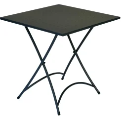 Tavolo pieghevole da giardino in ferro nero 70x70 cm