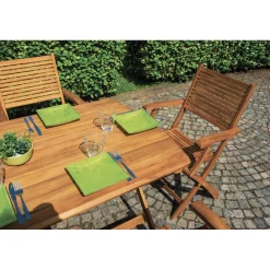 Tavolo pieghevole da giardino in acacia 140x80 cm