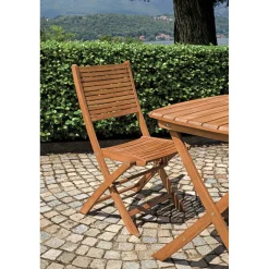 Tavolo pieghevole da giardino in acacia 80x80 cm