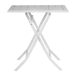 Tavolo pieghevole da giardino in alluminio bianco 60x60 cm