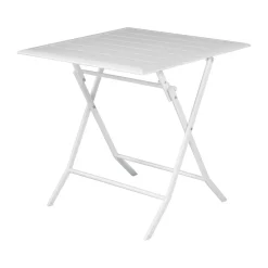 Tavolo pieghevole da giardino in alluminio bianco 60x60 cm